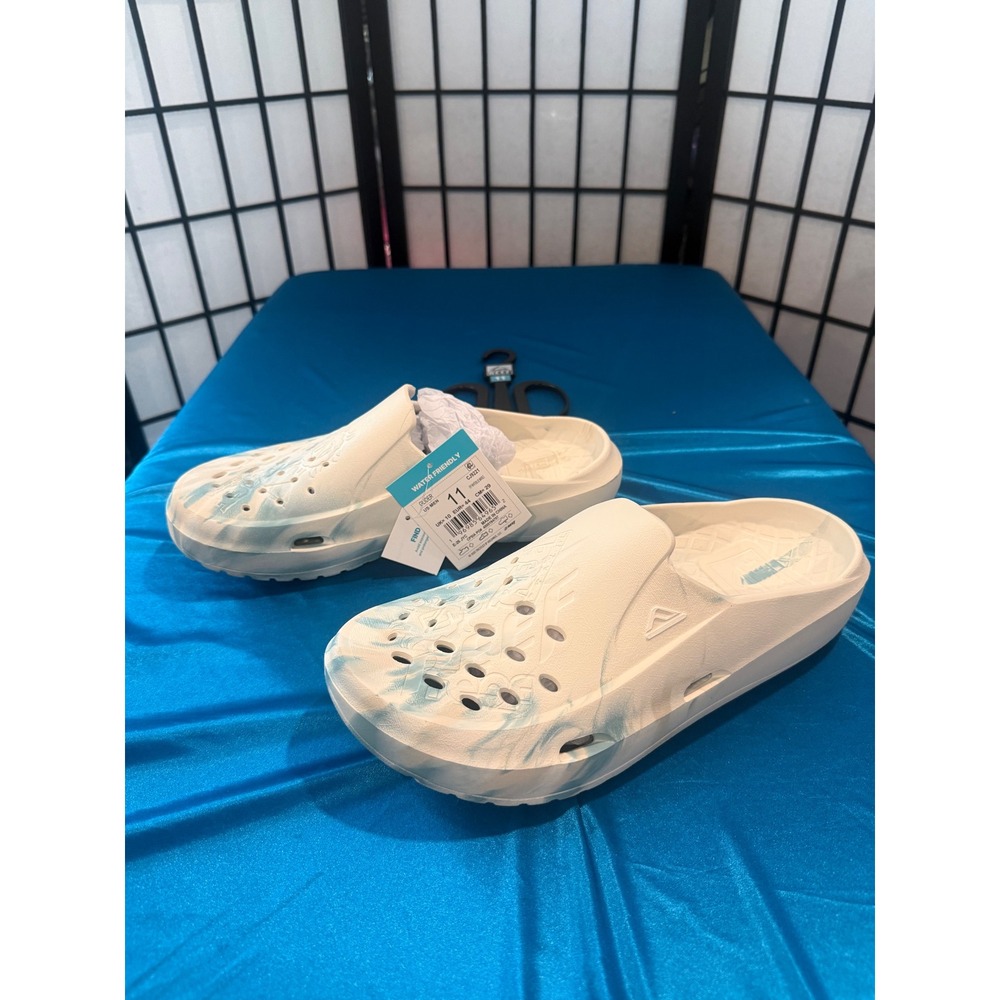 NWT Reef Water Vista Clog Mens 11 Cloud Blue Marble Water Friendly Slip On Shoes